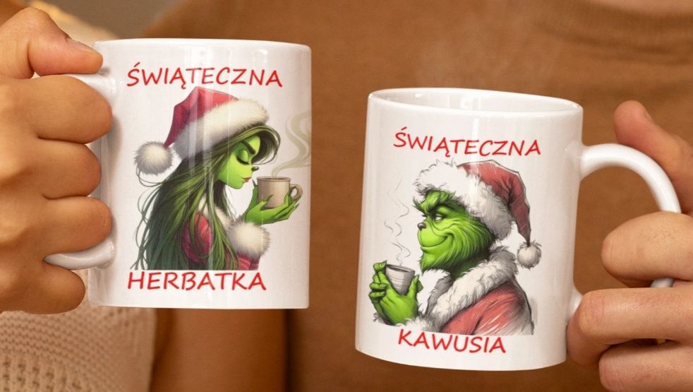 Kubki świąteczne Grinch na Mikołaja dla chłopaka i dziewczyny upominek