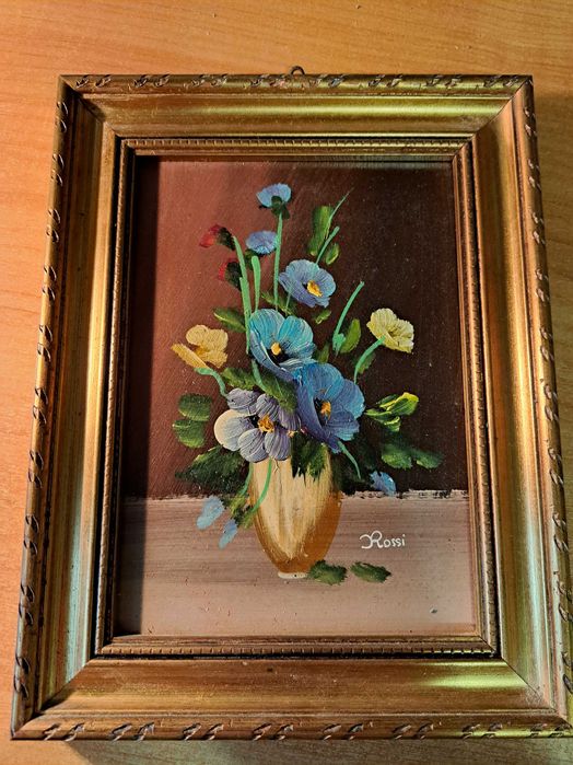 Obraz w ramce (akryl) kwiaty natura ok. 1980 r.