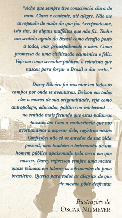 Livro Confissões de Darcy Ribeiro, ilustrações de Oscar Niemeyer [Portes Incluídos]