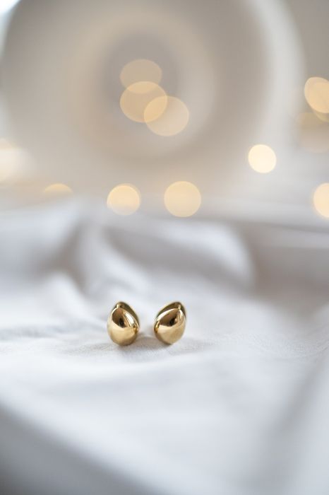 Złote kolczyki krople little Tear