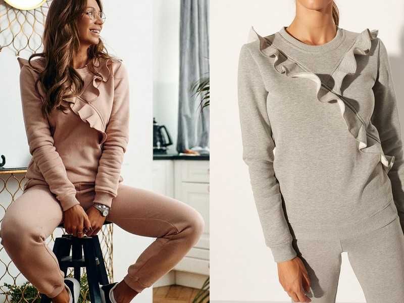 Stone Skirts set dres -owy mięsisty czarny z falbana falbany S-M