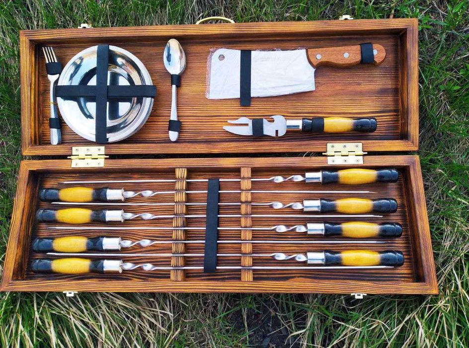 Набір шампурів, шампура,набор шампуров. Подарунок чоловіку (ВИРОБНИК)