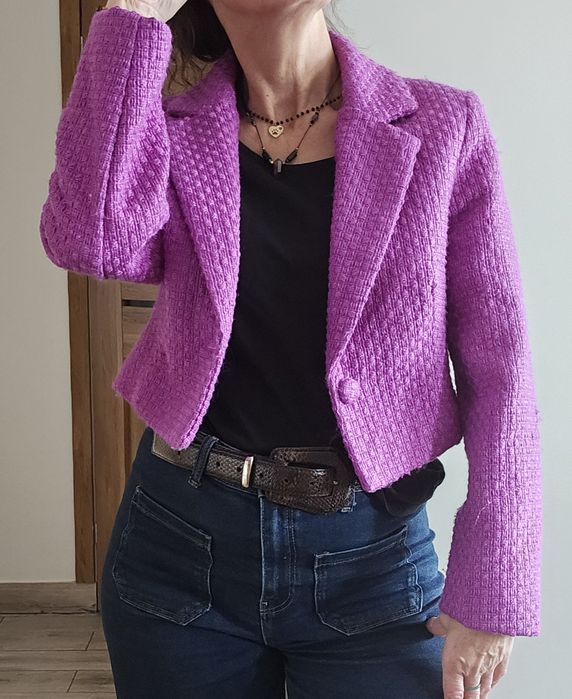 Żakiet 38 bluza kurtka Primark pudełkowa fuksja amarant