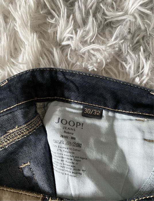 Granatowe proste szersze jeansy M 38 JOOP! Basic premium boyfriend