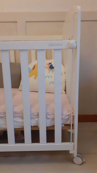 Berço Micuna Sweat Bear 120x60 branco, com colchão Ecus Kids