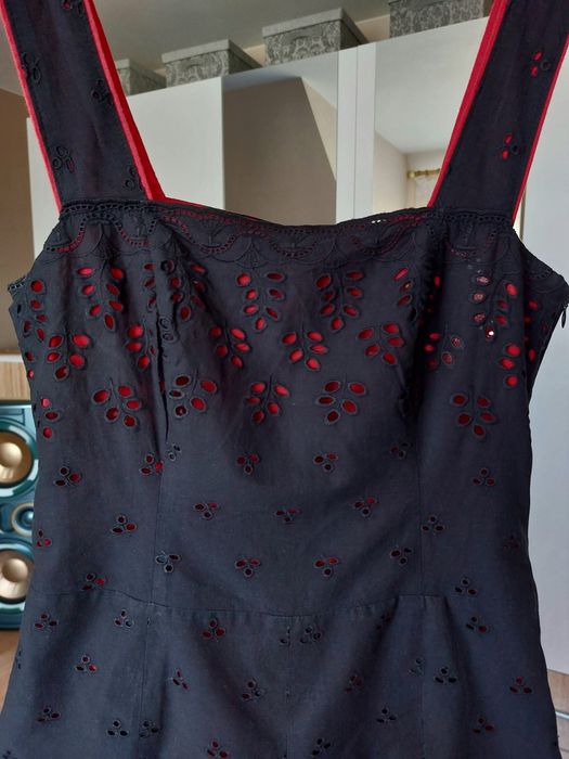 Sukienka Skórska ażurki czarna M