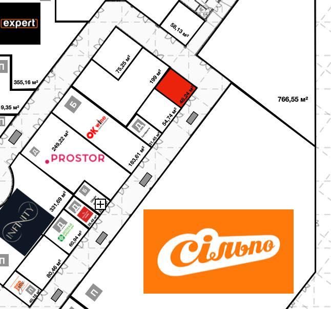Оренда приміщення 48 кв.м. у ТРЦ Skelya (м. Стрий, вул. Львівська)