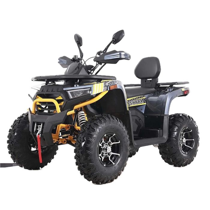 Квадроцикл SharX 250 Желтый | Титановые диски | Лебедка | Shark