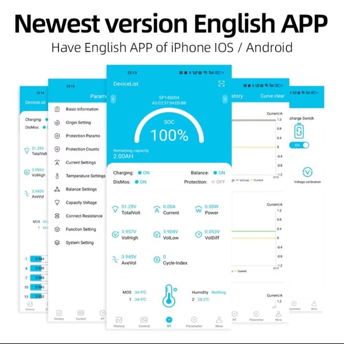 JBD Smart BMS lifepo4 , Li-ion 7s-14s 50A