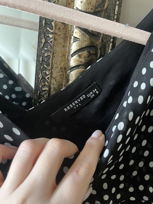 Reserved sukienka w kropki groszki mohito falbanka na wesele XS 34