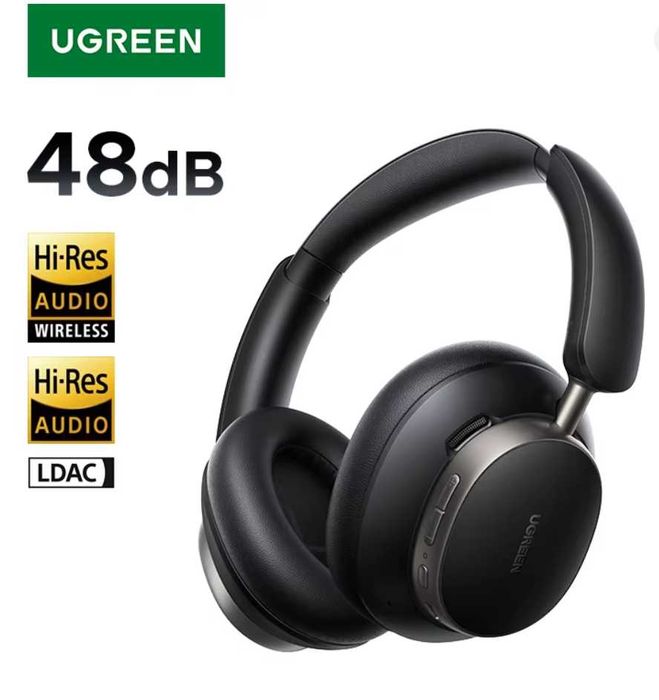 Бездротові повнорозмірні навушники UGREEN Studio Pro Black з ANC 48 дБ, Bluetooth,  Hi-Res та LDAC. до 120 годин.