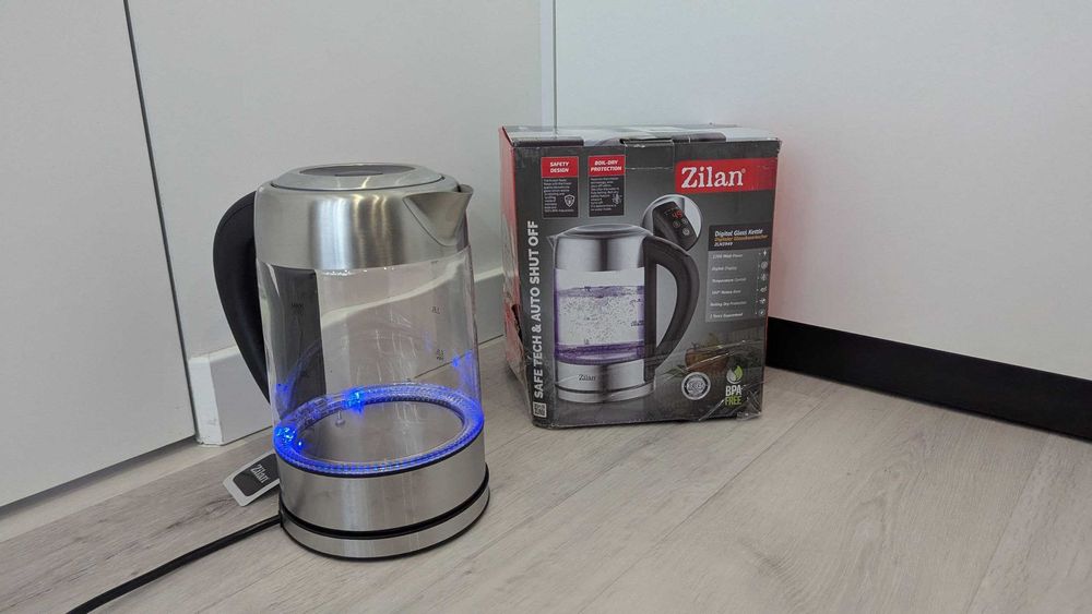 Електрочайник Zilan ZLN3949 скляний 1.7L 60 70 80 90 100 C регулювання