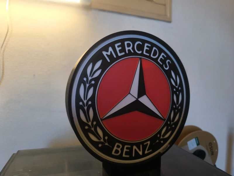 Lightbox luminaria decorativa Mercedes-Benz Vintage logo