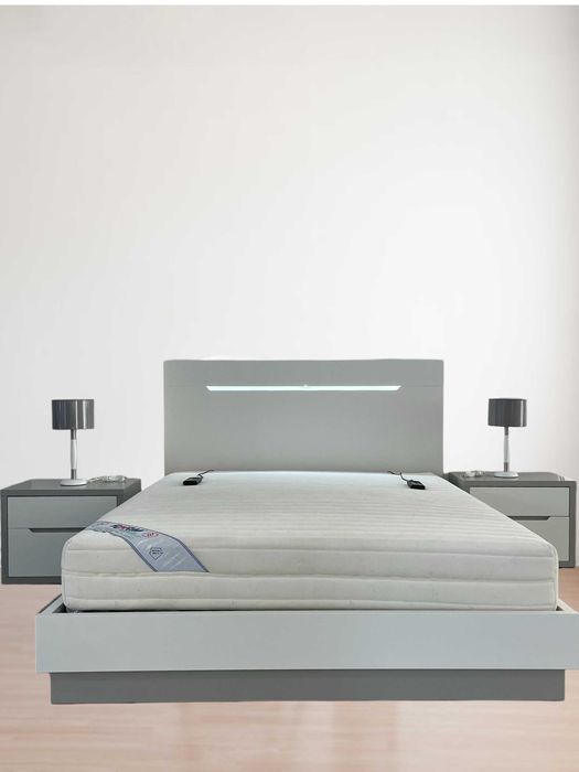 Quarto de Casal de Branco/Cinza - NOVO