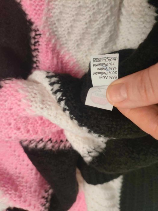 Sweter golf w różowe romby Lidia Kalita