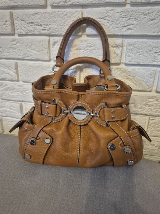 Karen Millen torebka skóra naturalna karmelowy brąz