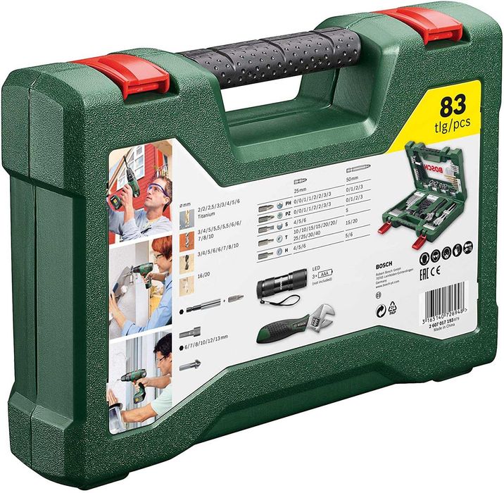 Mala de ferramentas BOSCH V-Line 83 peças para perfuração e aparafusamento NOVO