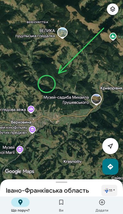 Земельна ділянка в Карпатах, с.Криворівня - Вид 3