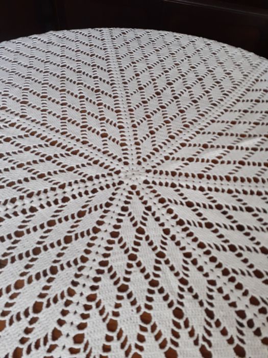 Toalha em crochê feita à mão