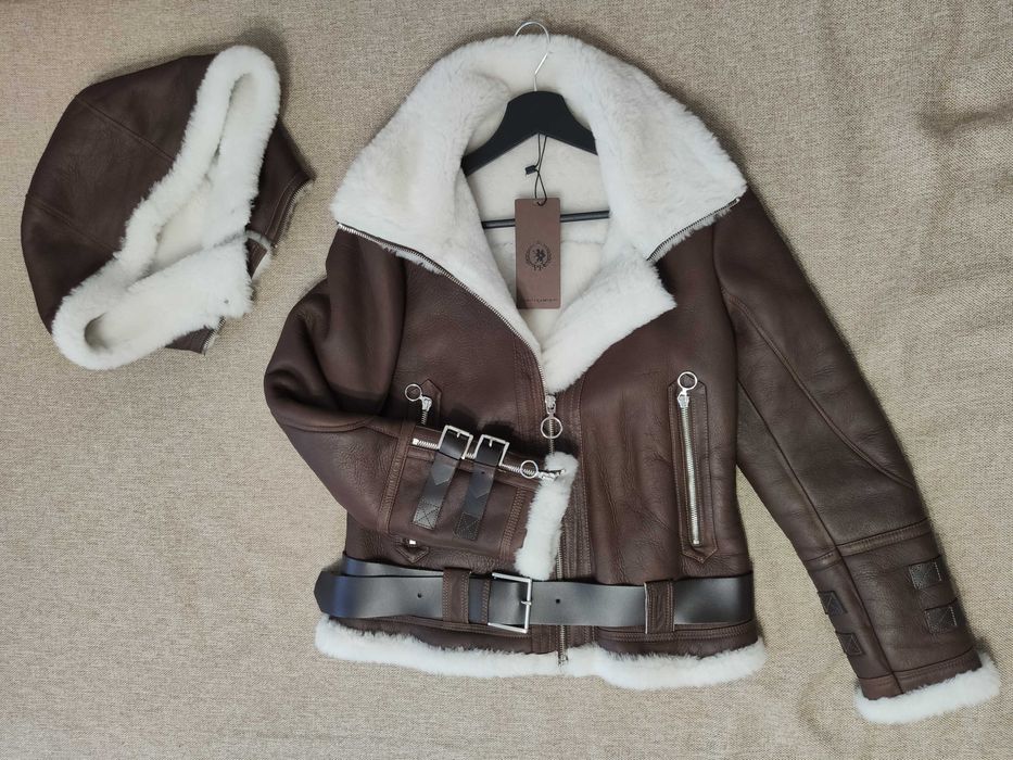 Дубленка Paolo Framinco косуха однотонная коричневый кэжуал