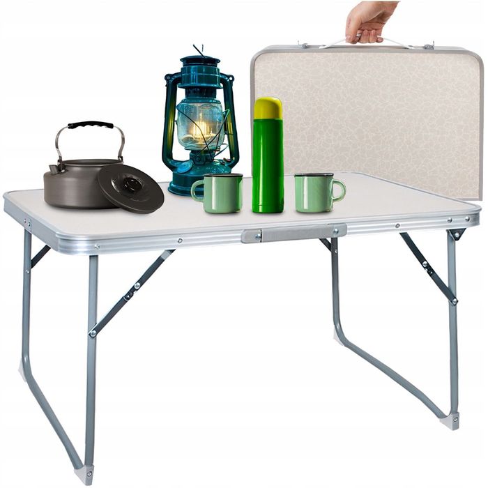STOLIK TURYSTYCZNY 60X40CM Składany Biwakowy Przenośny Aluminiowy
