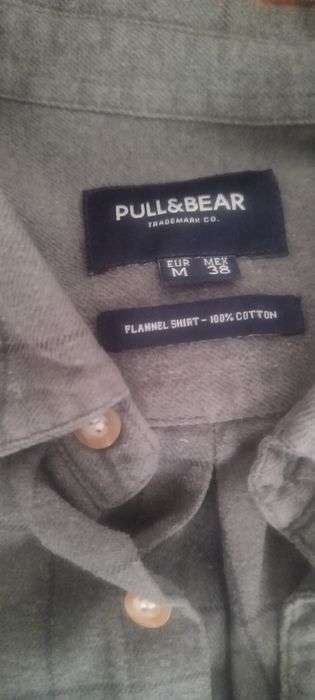 Camisa flanela cinza escuro Pull & Bear tam M