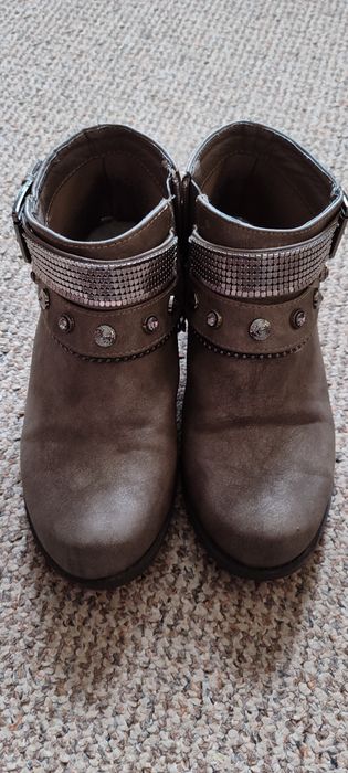 Botki 38 szaro srebrne niskie