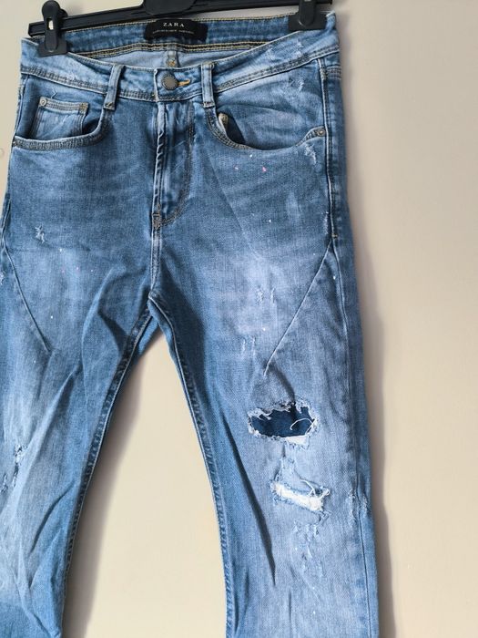 Spodnie jeansy jeans Zara M cieniowane unisex