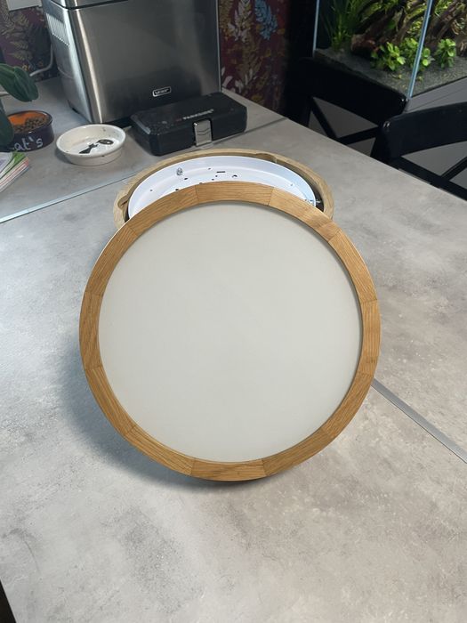 Lampa sufitowa drewniana LEJA Plafon 1xE27 DĄB uszczerbiona