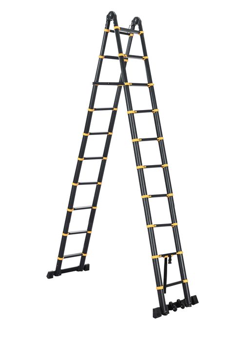 Drabina, aluminiowa przegubowa teleskopowa 6.2 m HIT