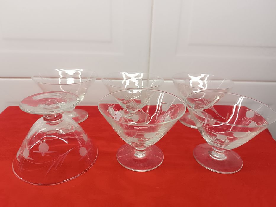 Conjunto de 6 Taças Cristal Vintage. Fruta ou doces
