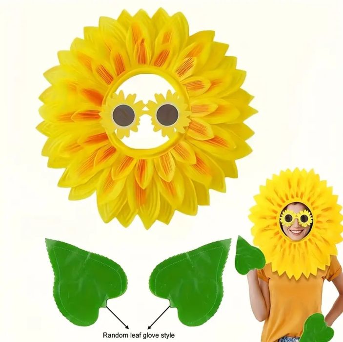 Strój przebranie kostium słonecznik zestaw 4 elementy maska okulary