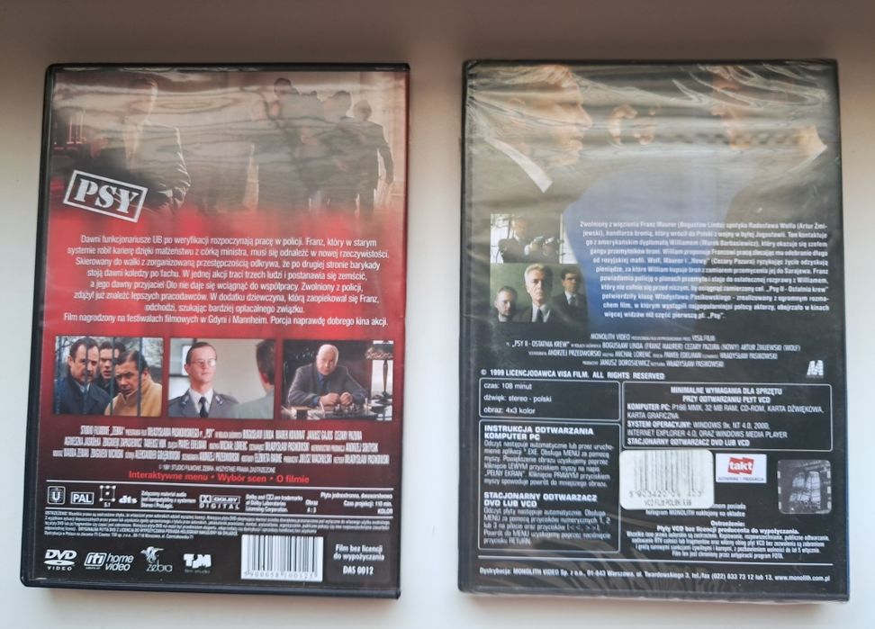 Psy(dvd)+ Psy ll(vcd)- zestaw filmów
