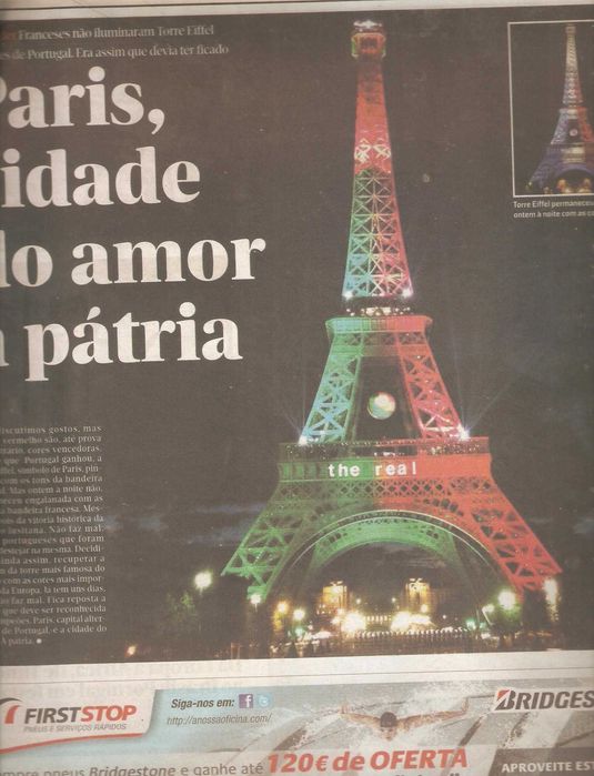 Euro 2016 é nossa a taça futebol Jornal de Notícias de 11.7.2016