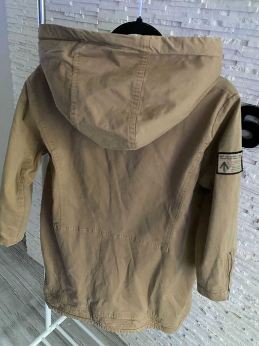 Speedway parka bezowa asymetryczna rękawy zip