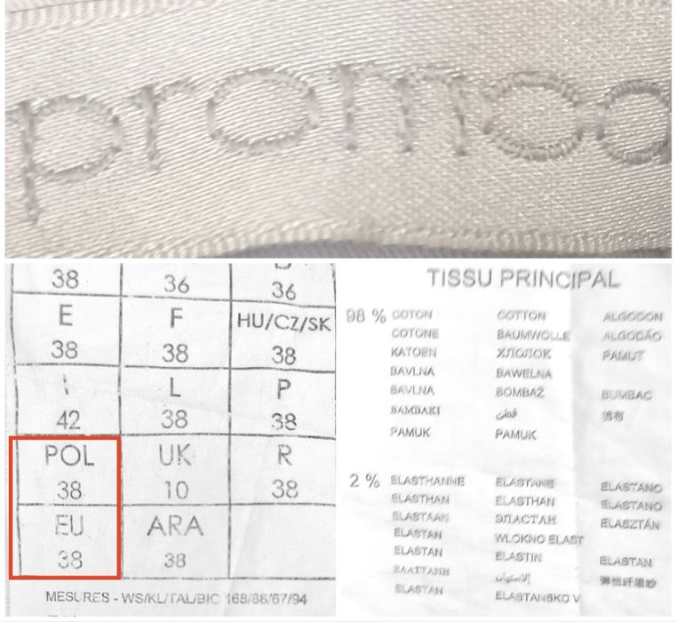 Białe bawełniane Rybaczki 3/4 długości Promod 38 (M)