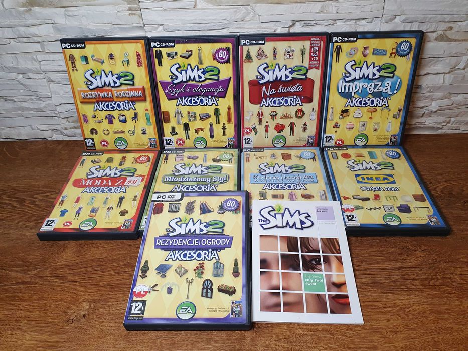 THE SIMS 2 + wszystkie DODATKI i AKCESORIA 18 GIER polskie wydania PL