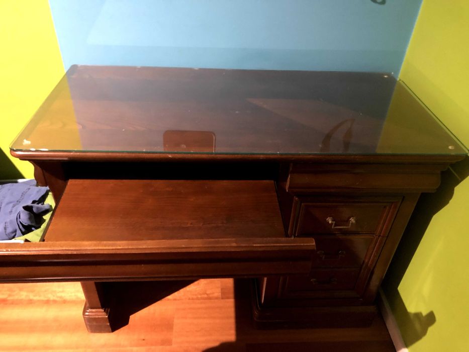 Secretária (madeira de carvalho maciço)