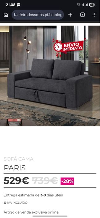 Sofa cama 2 lugares