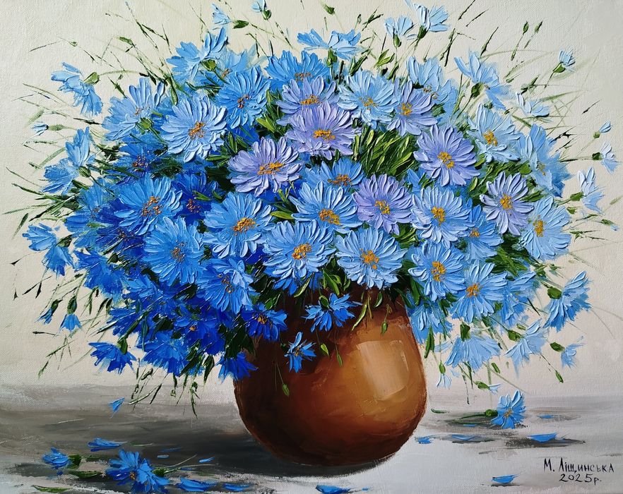 Картина маслом ''Волошки''