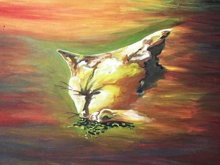 Tela decorativa, em acrílico