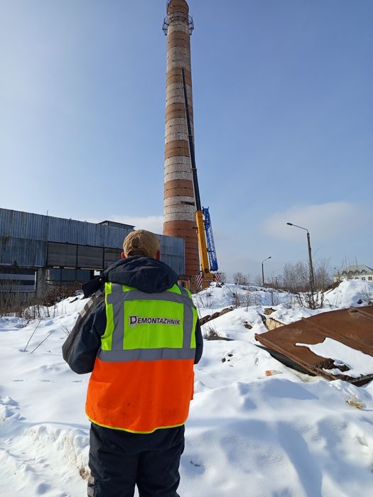 Демонтаж дымоходных труб. Алмазная резка