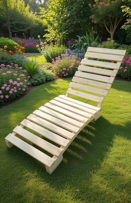 Nowy składany leżak ogrodowy