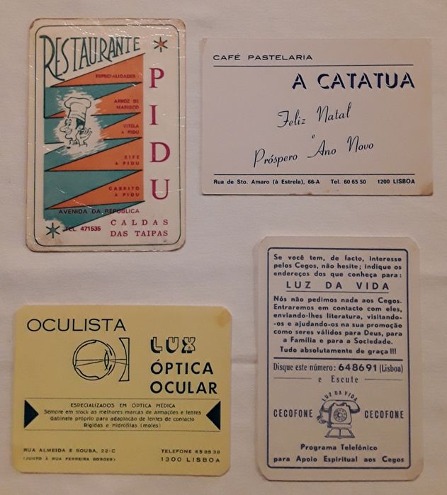 Calendários de bolso anos 80