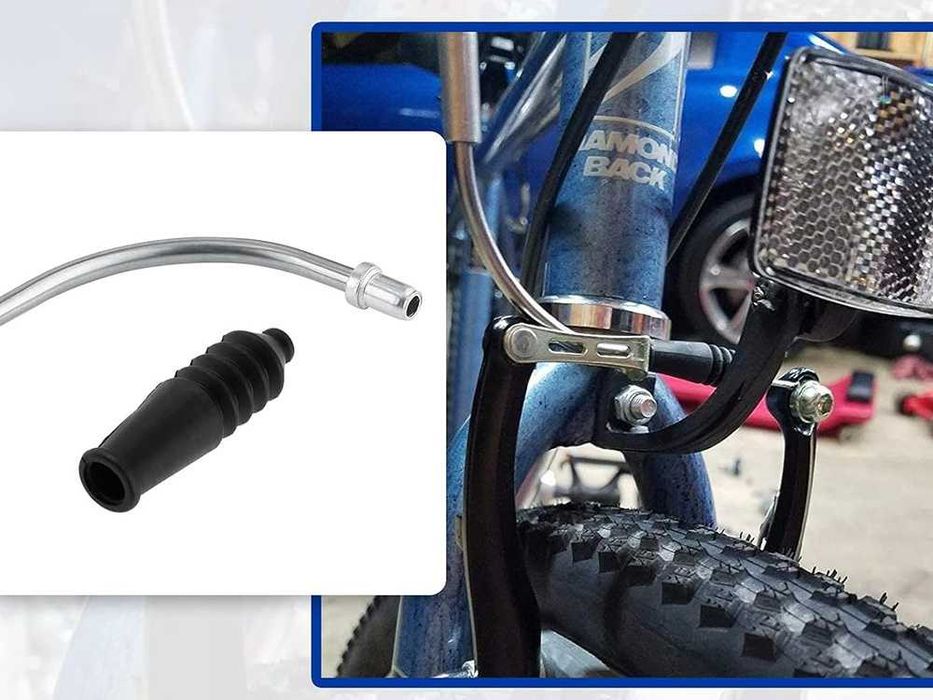 FAJKI do HAMULCA V-brake 90 stopni + GUMOWA OSŁONKA LINKI - 2 Komplety