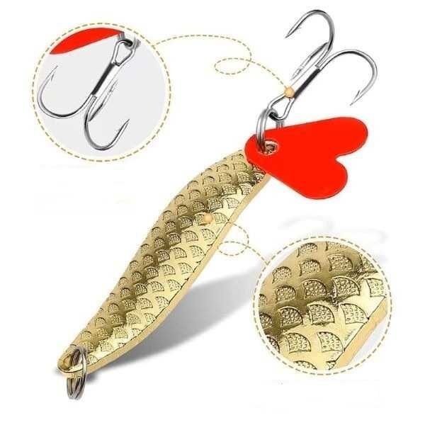 Przynęty twarde . Błystki w kolorze srebrnym i złotym. 10 szt.