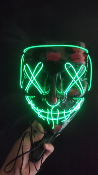 Неоновая маска (Pixel) Судная Ночь Purge Mask (зелёная)