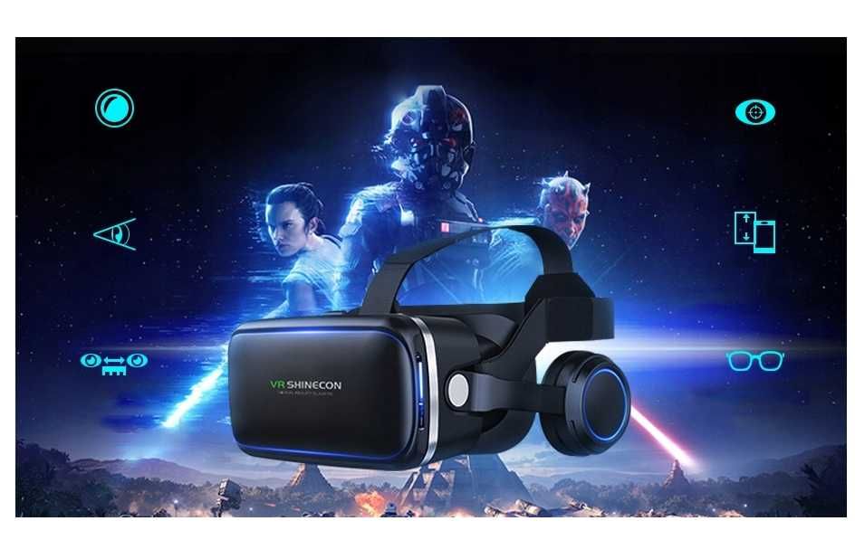VR 3D Okulary Z SŁUCHAWKAMI Shinecon G04E do telefonu 4.7"- 6 ttst1076