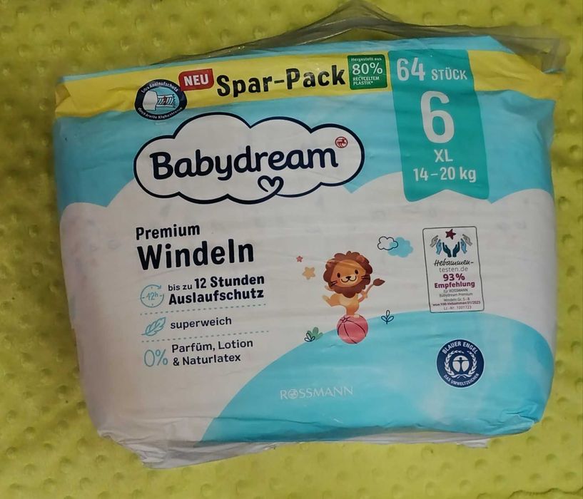 Памперси Babydream Розмір-6 На Вагу 14-20 кг 64-одиниці в пакунку