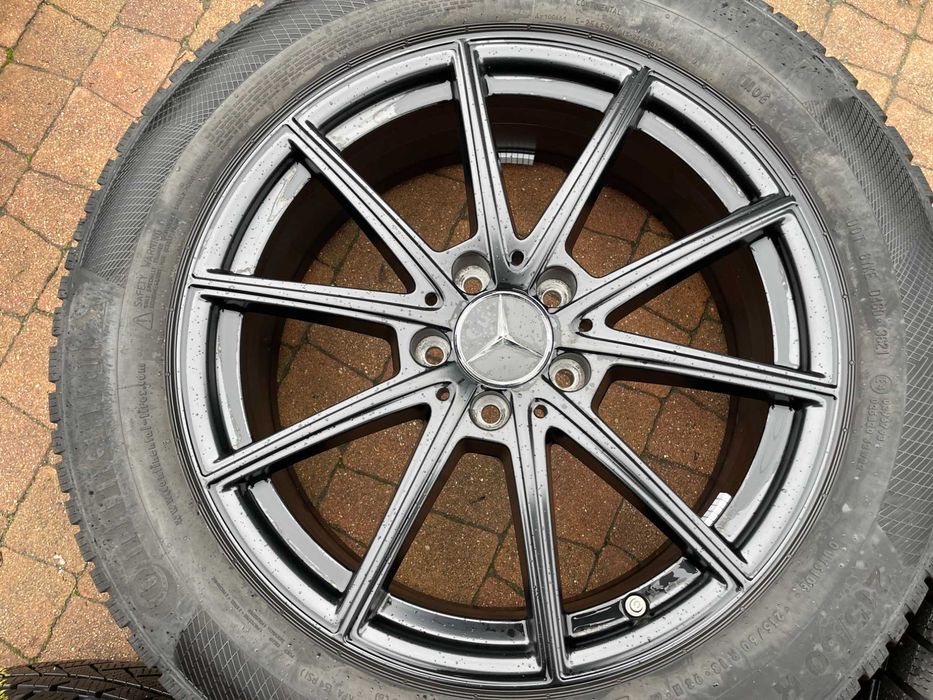 3970. Koła zimowe Mercedes GLA EQA 5x112 oryginalne czarne 215/60/18